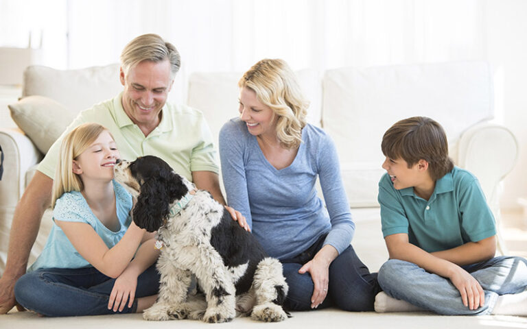 happy family with new heat pump